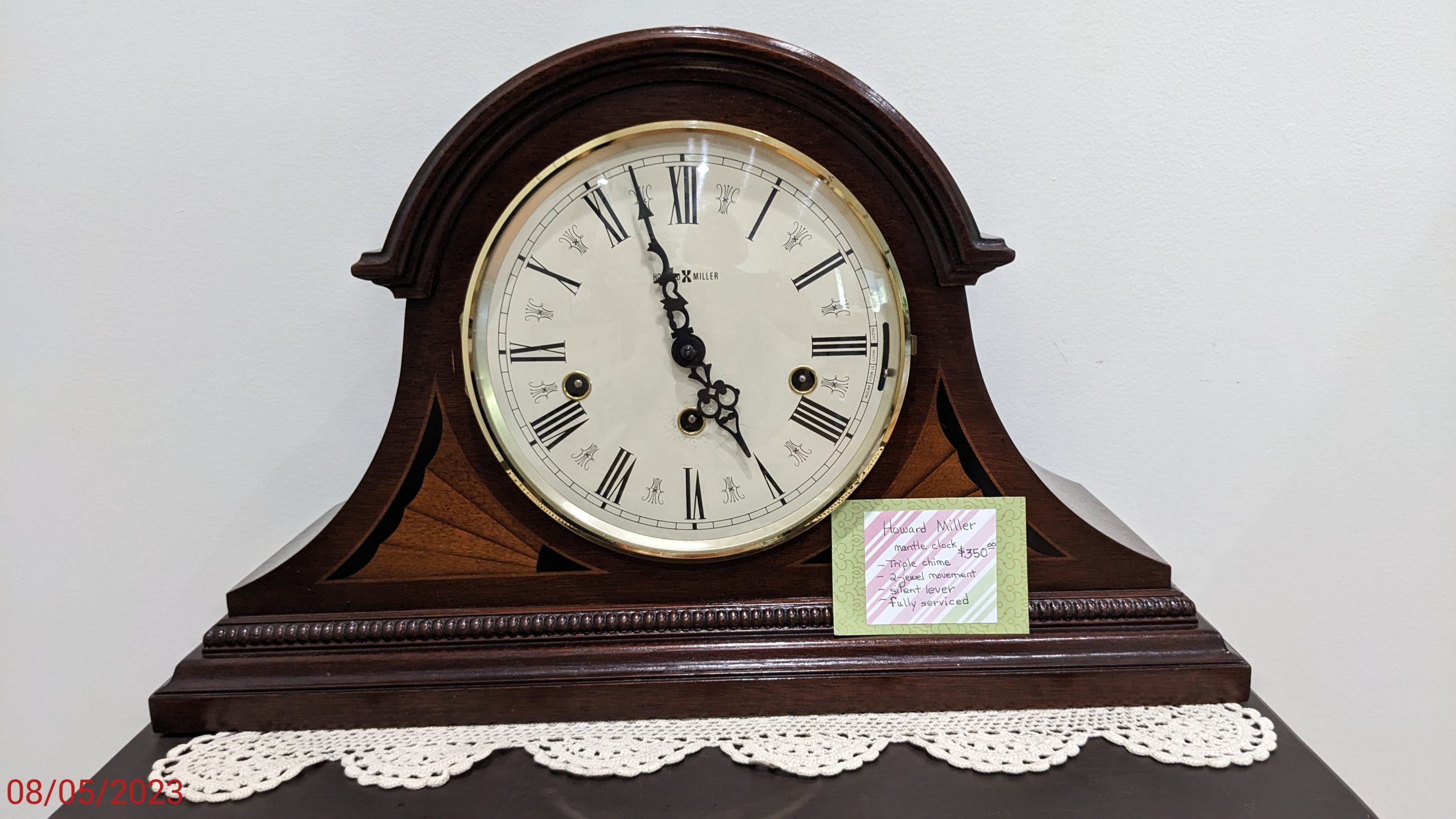 Howard Miller mantle clock — $350