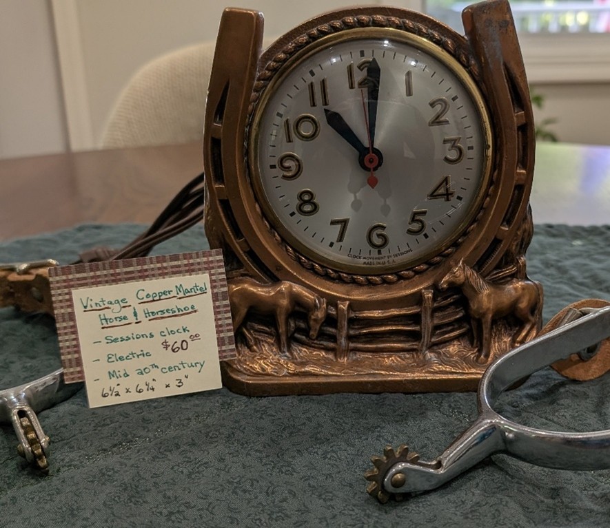 Copper Western Mantle Clock — $60